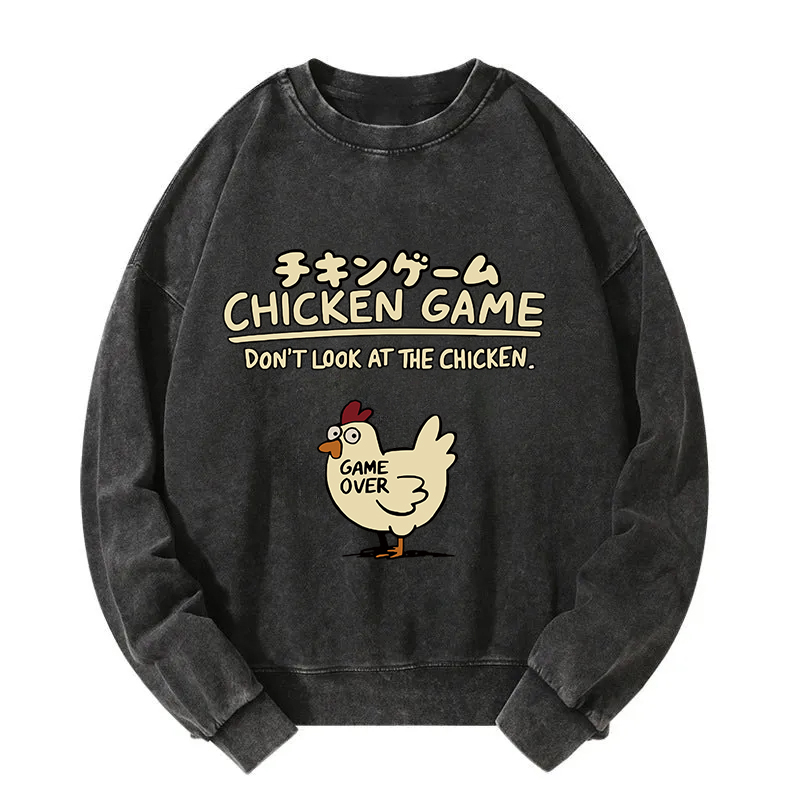 Chicken Game Cotton Washed Sweatshirt