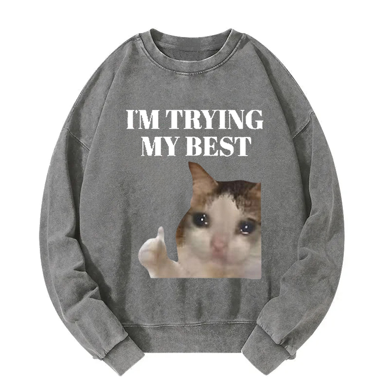 I'm Trying My Best Washed Sweatshirt