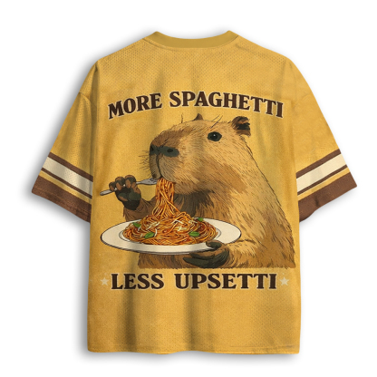 Baddiecat Capybara Eating Pasta Mesh Jersey