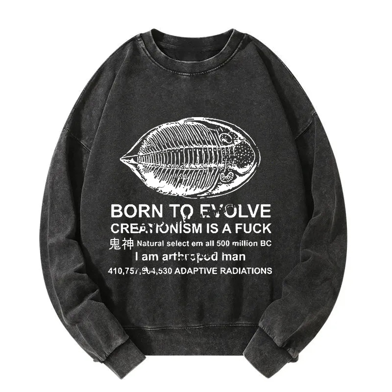 Born To Evolve Washed Sweatshirt
