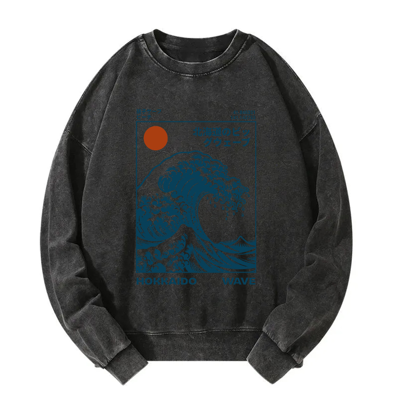Hokkaido Wave Japan Washed Sweatshirt