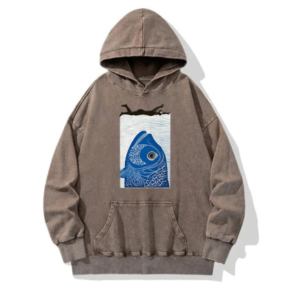 Lurking Fish Danger Washed Hoodie