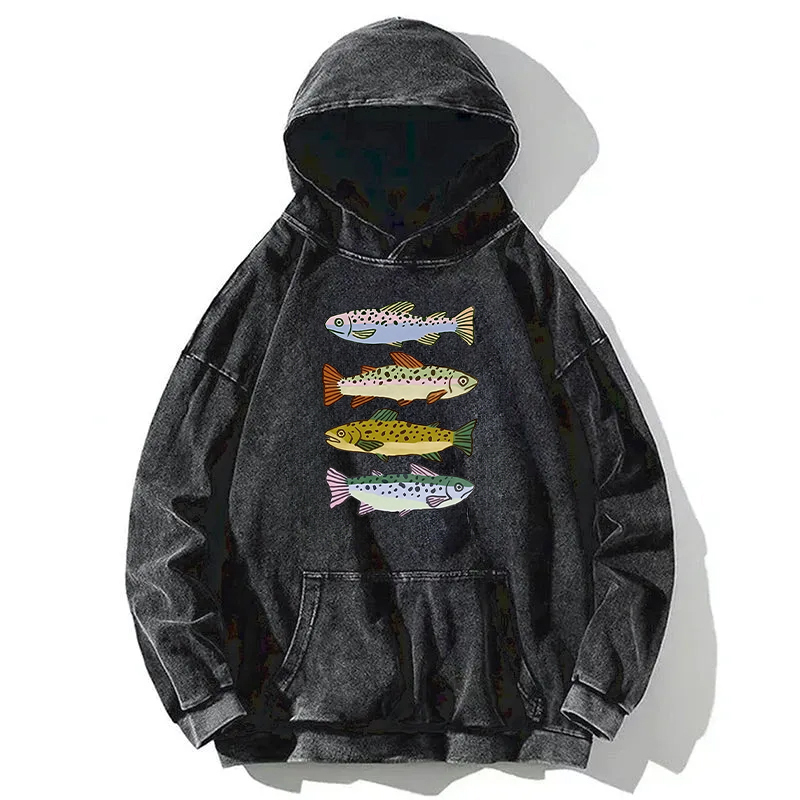 Unique Fish Washed Hoodie