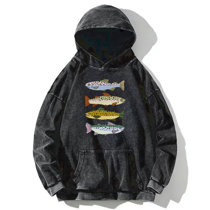 Unique Fish Washed Hoodie