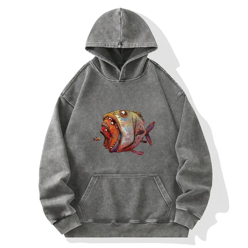 Devourer Fish Washed Hoodie