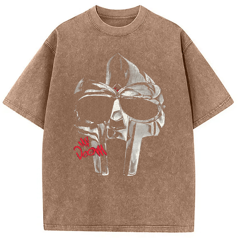 Mf DOOM Halftone Illustration Washed T-Shirt