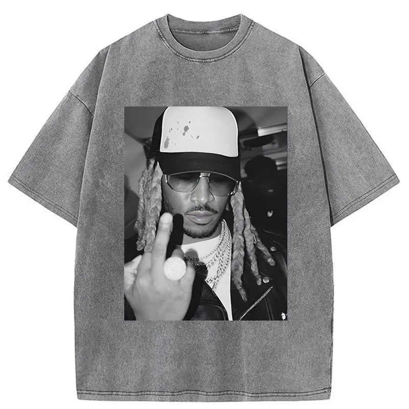 Retro Future Hiphop Rapper Washed T-Shirt