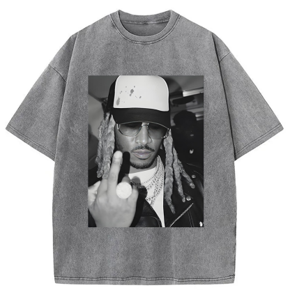 Retro Future Hiphop Rapper Washed T-Shirt