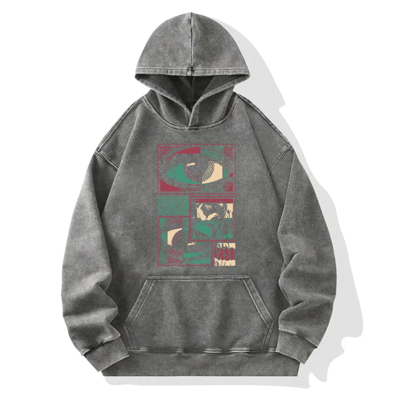 Facial Fragments Washed Hoodie