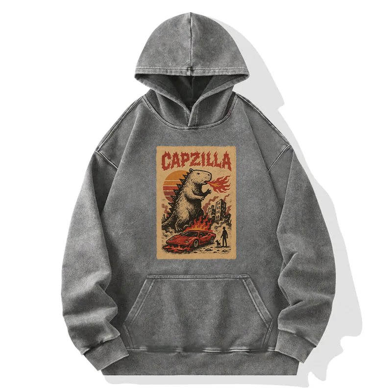 Funny Capzilla Washed Hoodie