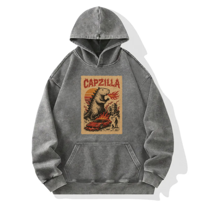 Funny Capzilla Washed Hoodie