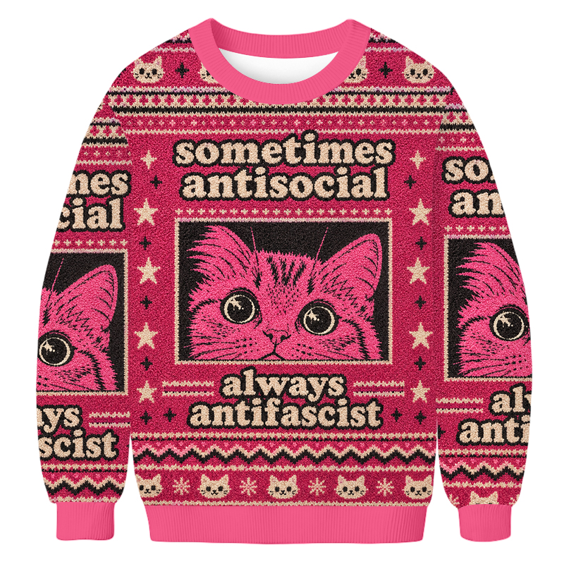 Baddiecat Sometimes Antisocial Cat Ugly Sweatshirt