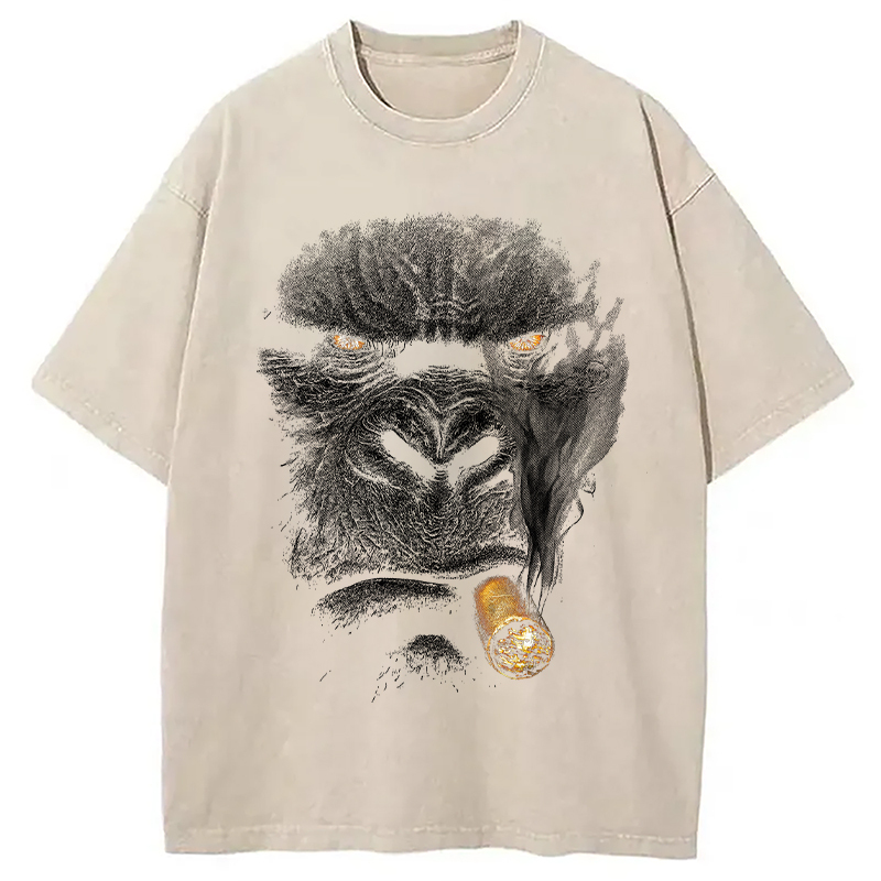 Smoking Gorilla Washed T-Shirt