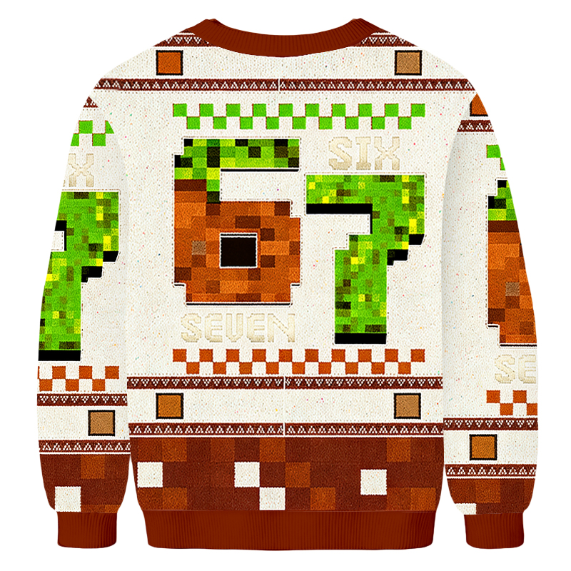 Baddiecat Funny Six Seven Christmas Ugly Sweatshirt