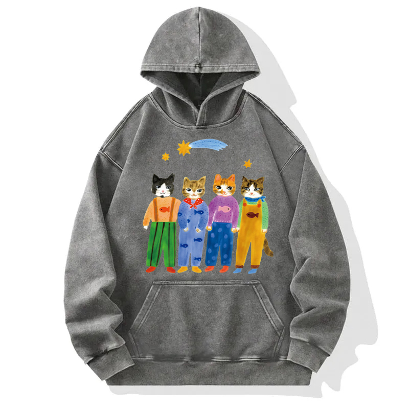 Childlike Cat Washed Hoodie