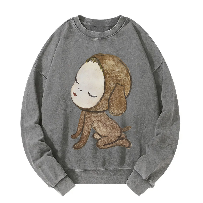 Abandoned Puppy Waiting Washed Sweatshirt