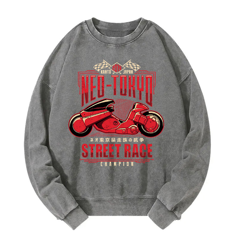 Neo Tokyo Street Race Washed Sweatshirt