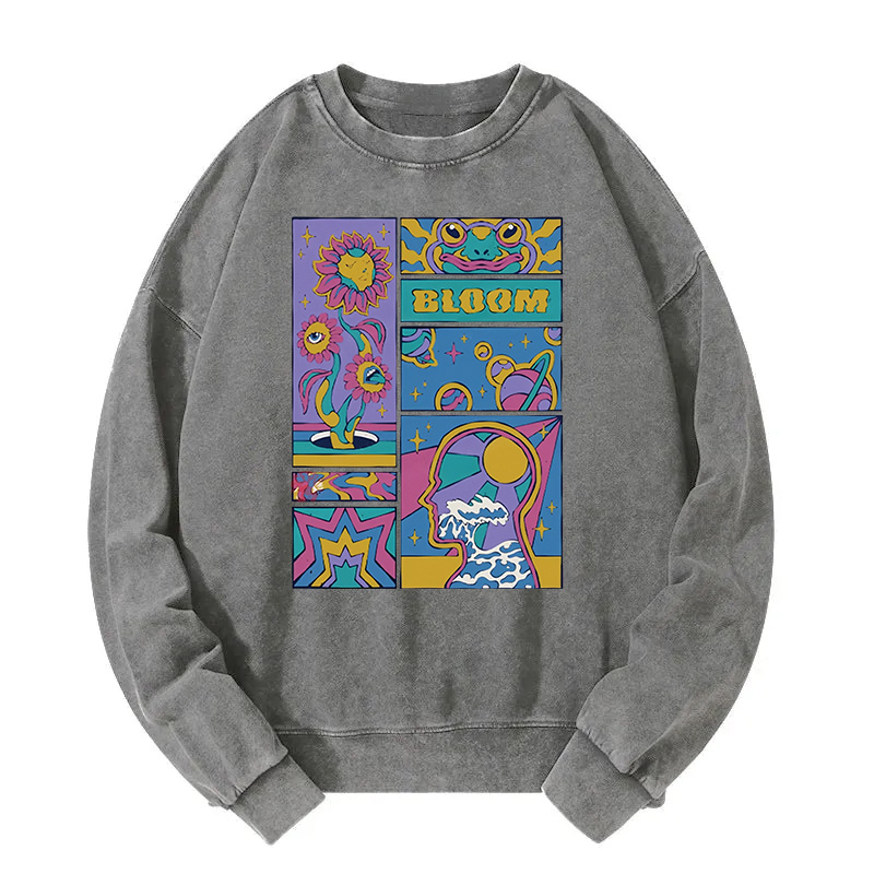 Color Bloom Washed Sweatshirt