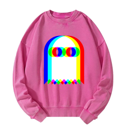 Halloween Psychedelic Ghosts Washed Sweatshirt