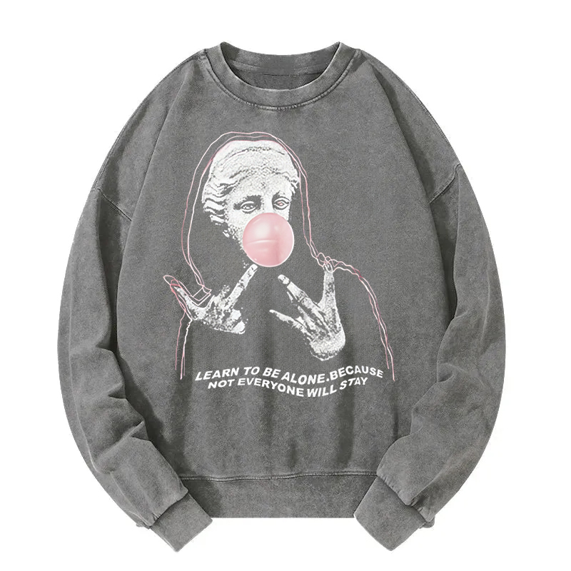The Statue Blowing Bubble Washed Sweatshirt