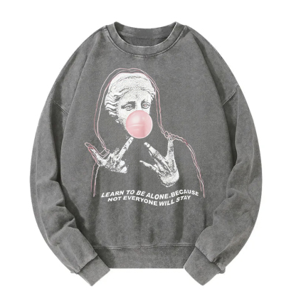 The Statue Blowing Bubble Washed Sweatshirt