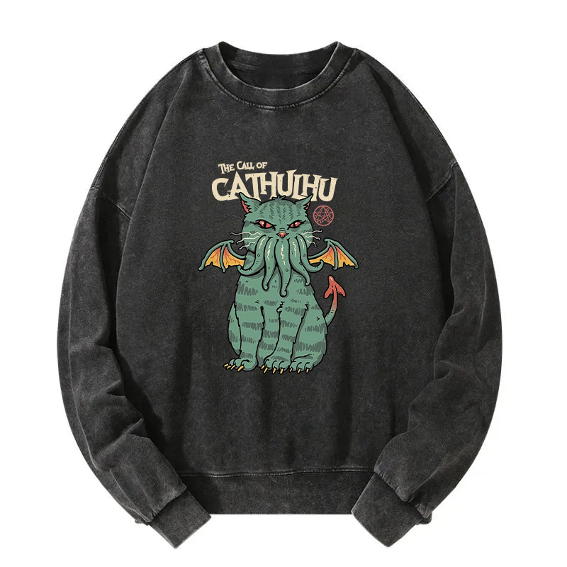 The Call Of Cathuluhu Washed Sweatshirt