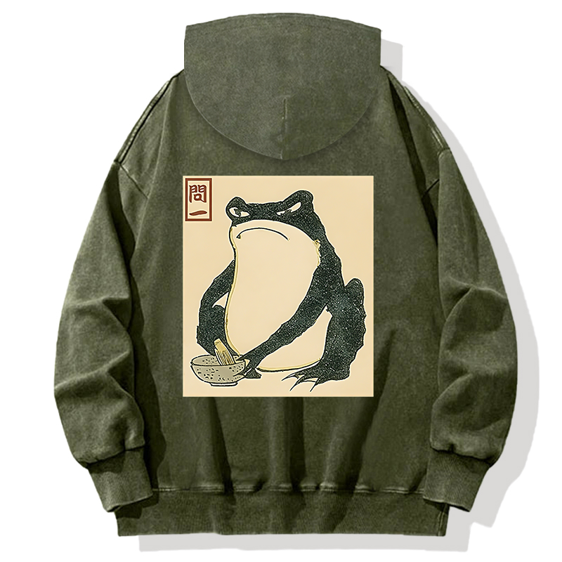Matsumoto Hoji Japanese Frog Back Washed Hoodie