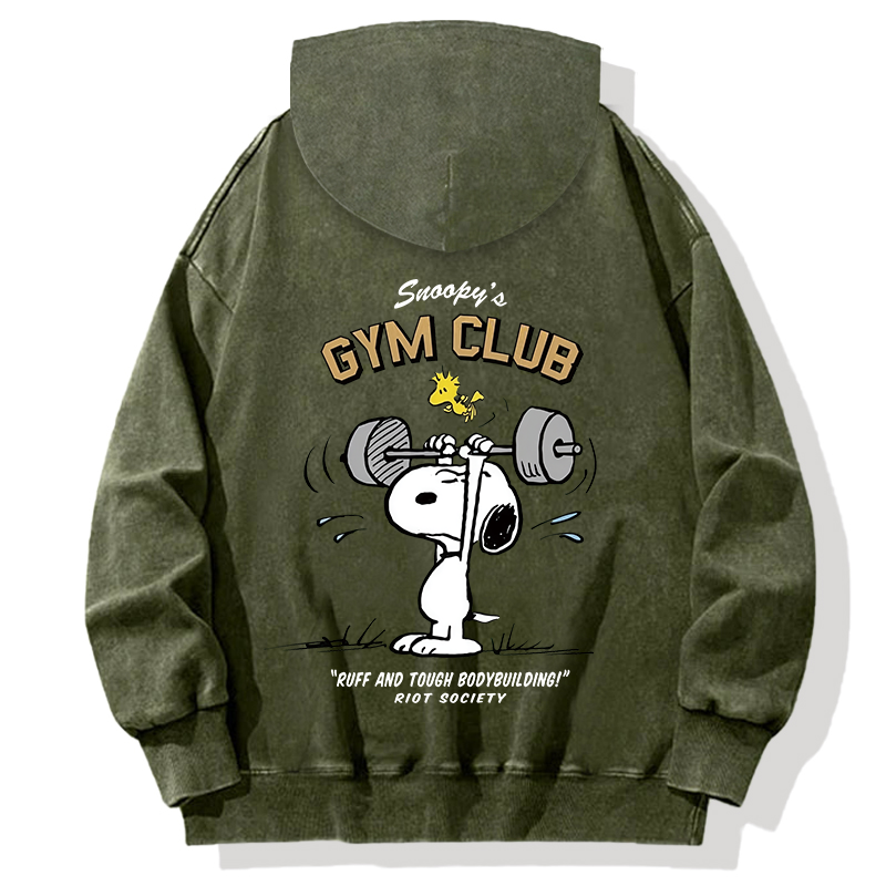 Gym Club Back Washed Hoodie