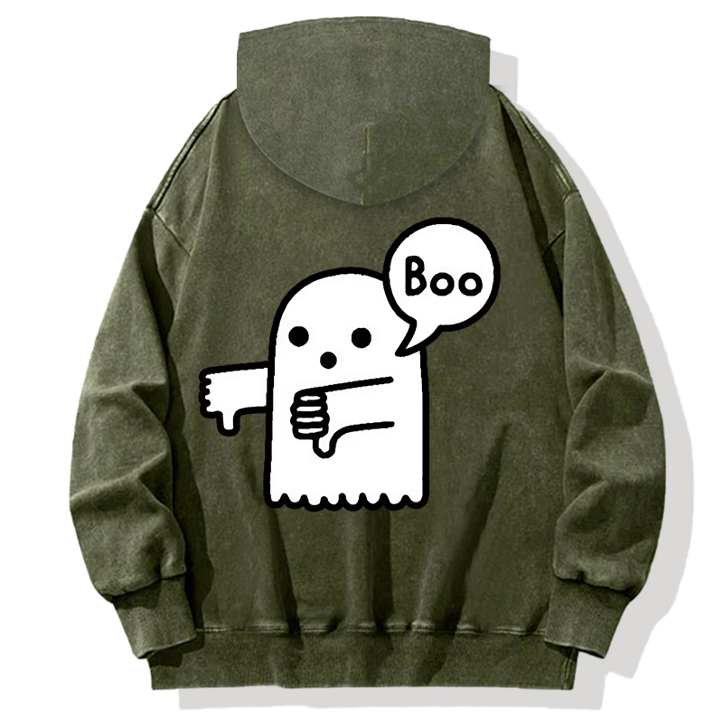 Ghost of Disapproval Back Washed Hoodie