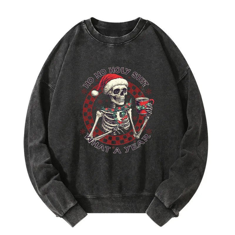 Skeleton Christmas Washed Sweatshirt