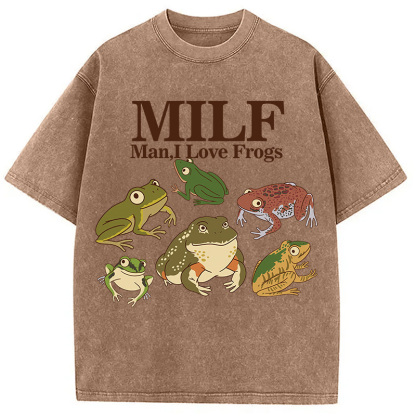 I Love Frogs Washed T-Shirt
