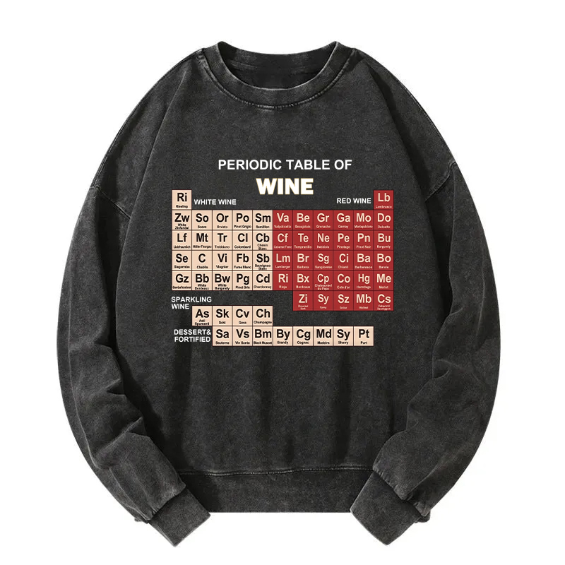 Table of Elements of Wine Washed Sweatshirt