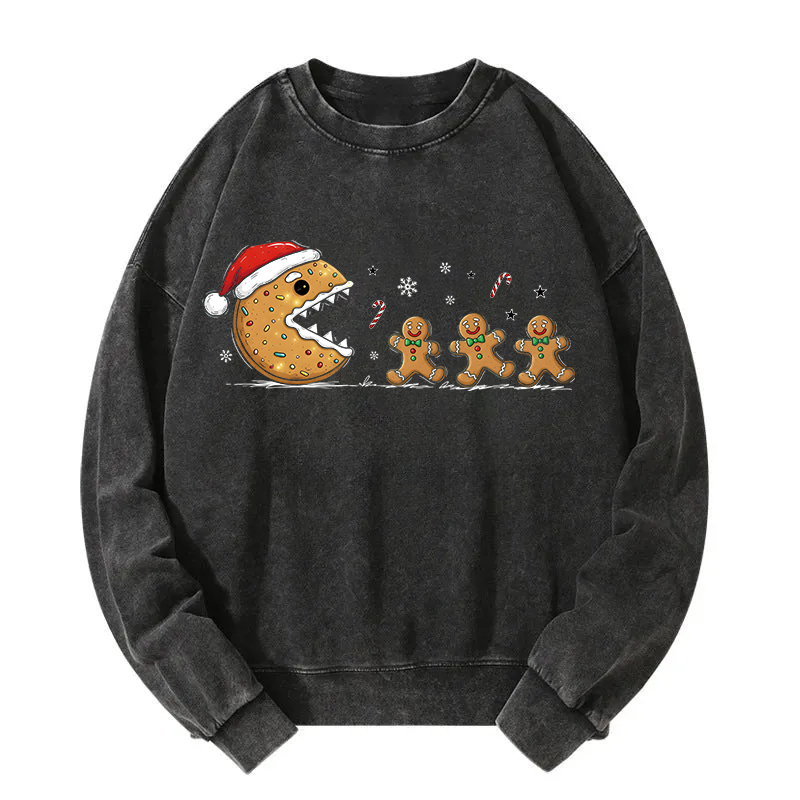 Christmas Gingerbread Cookies Washed Sweatshirt