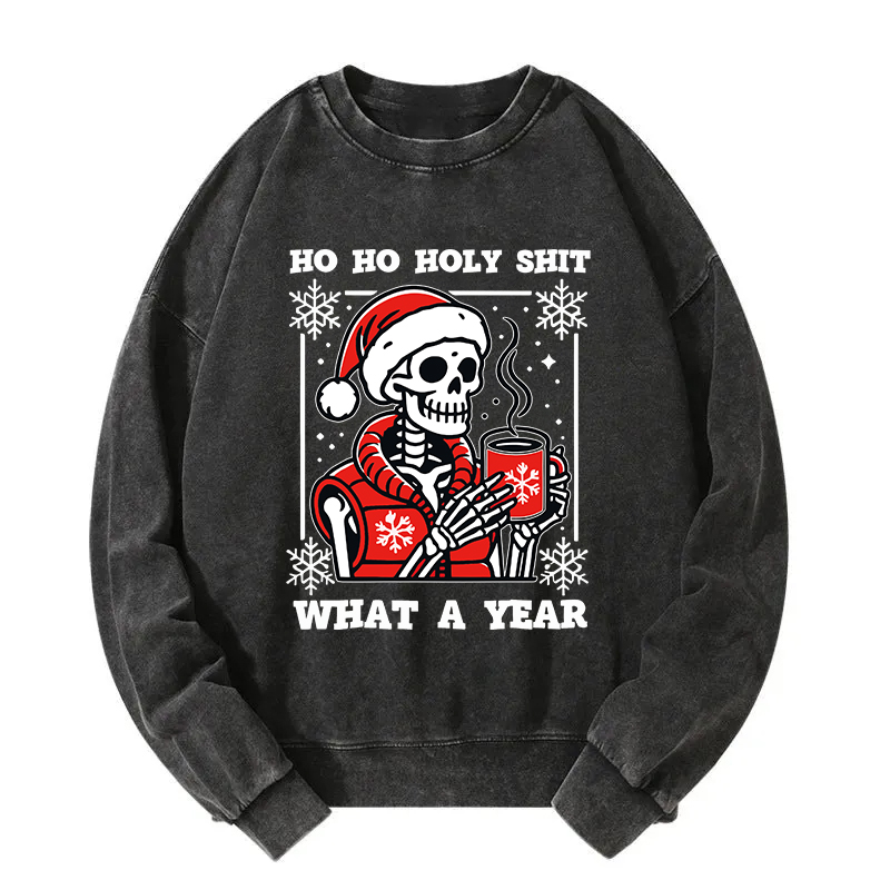 Merry Christmas Skeleton Washed Sweatshirt