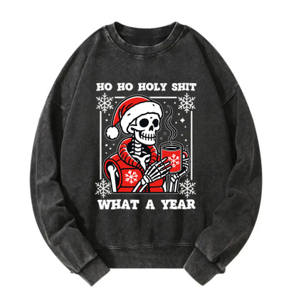 Merry Christmas Skeleton Washed Sweatshirt