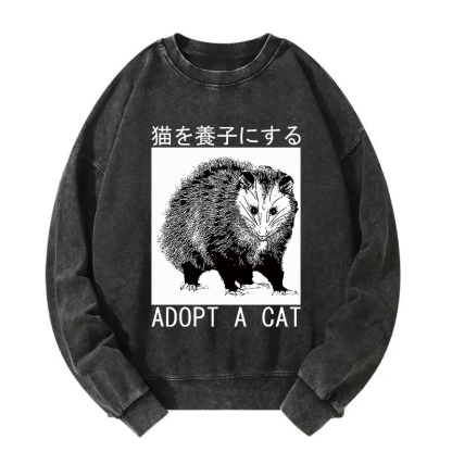 Adopt a Cat Japanese Opossum Washed Sweatshirt