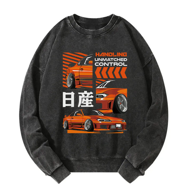 Handling Unmatched Control Car Racing Washed Sweatshirt