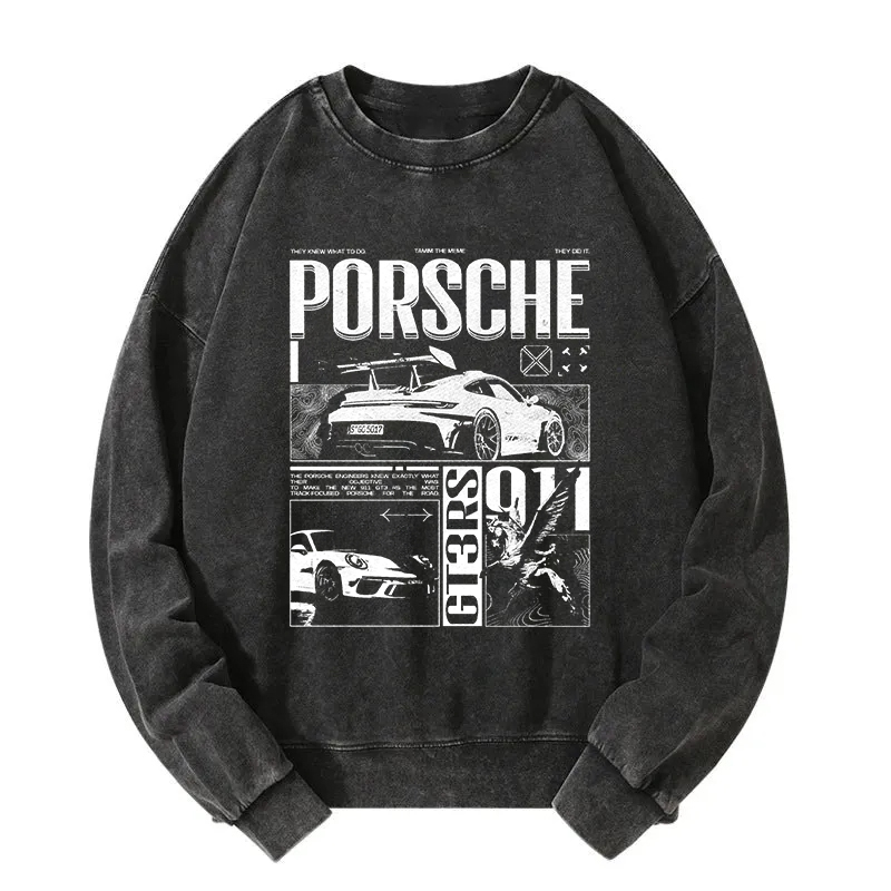 Vintage Racing Auto GT Retro Washed Sweatshirt