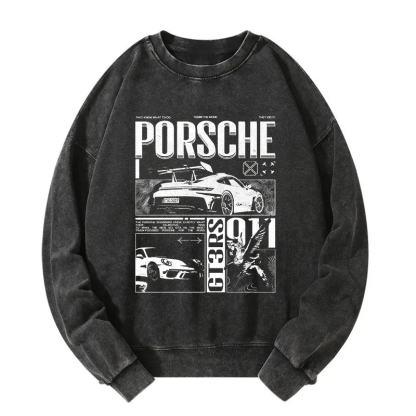 Vintage Racing Auto GT Retro Washed Sweatshirt