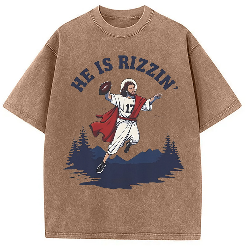 He Is Rizzin' Washed T-Shirt