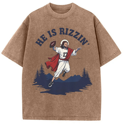 He Is Rizzin' Washed T-Shirt