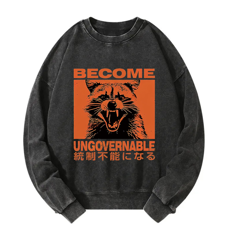 Ungovernable Raccoon Washed Sweatshirt