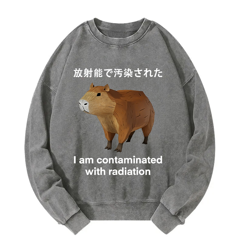 Capybara Contaminated By Radiation Washed Sweatshirt
