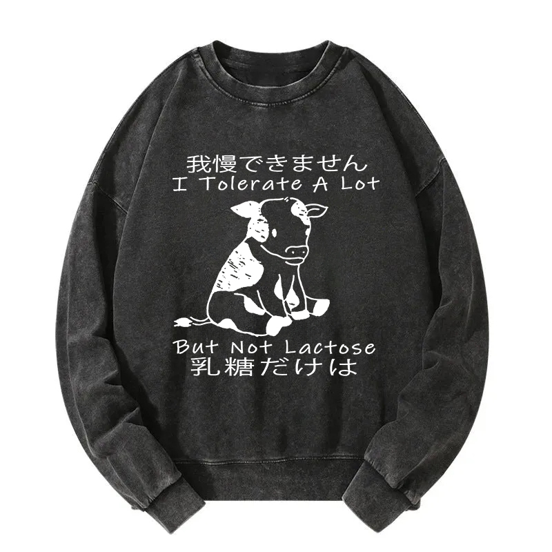 I Can't Tolerate Lactose Washed Sweatshirt