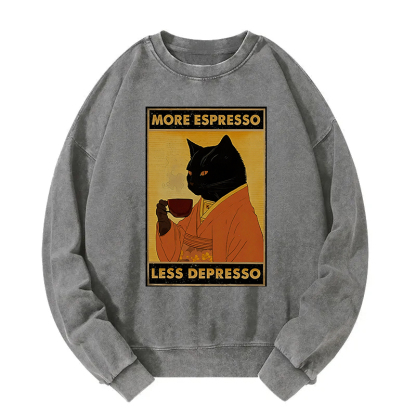 Increase Espresso Decrease Distress Washed Sweatshirt