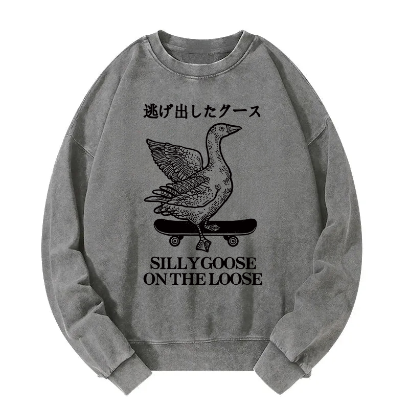 Skateboard Goose Washed Sweatshirt