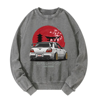 Subaru Racing Car Japanese Washed Sweatshirt