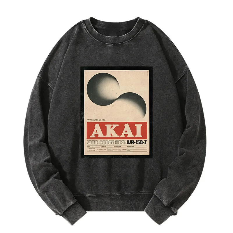 Akai 80s Vintage Music Record Tape Washed Sweatshirt