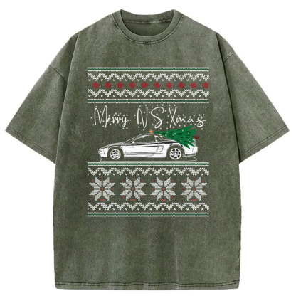 Japanese Sports Car JDM Christmas Washed T-Shirt