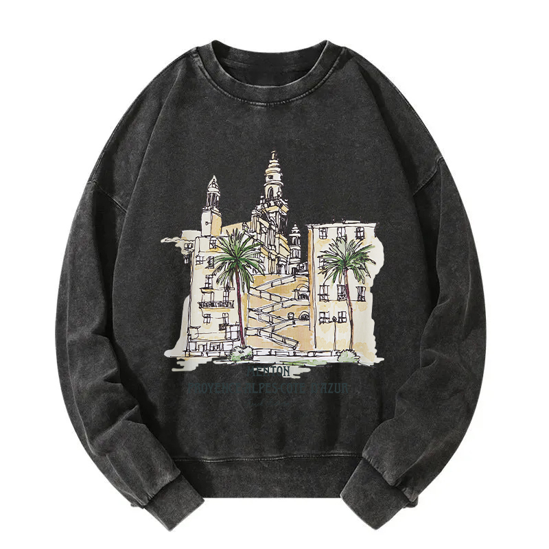 Menton France Washed Sweatshirt